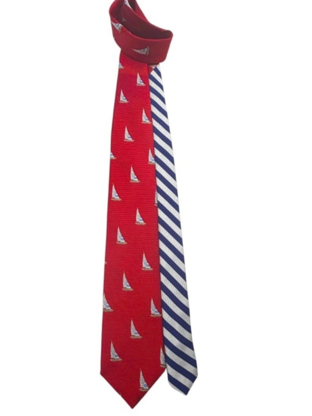Brooks Brothers 100% Silk Sailboat Tie Red Nautical Made in USA NWT